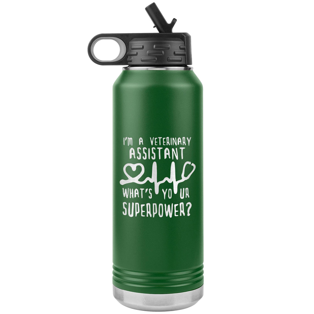 Veterinary Assistant, What's your superpower? Water Bottle Tumbler 32 oz-Water Bottle Tumbler-I love Veterinary