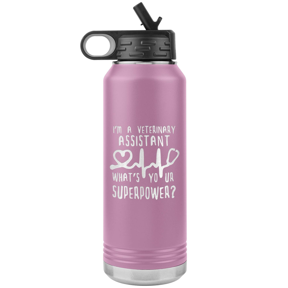 Veterinary Assistant, What's your superpower? Water Bottle Tumbler 32 oz-Water Bottle Tumbler-I love Veterinary