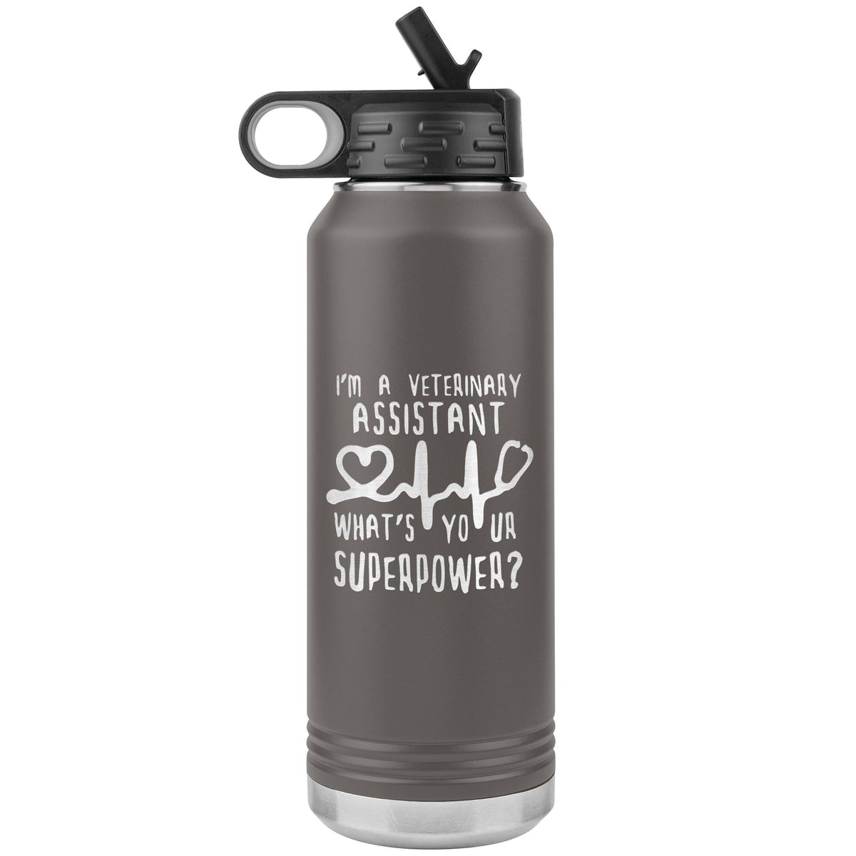 Veterinary Assistant, What's your superpower? Water Bottle Tumbler 32 oz-Water Bottle Tumbler-I love Veterinary