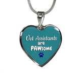 Veterinary Assistants Jewelry Gift Luxury Heart Necklace - Vet Assistants are PAWsome-Necklace-I love Veterinary