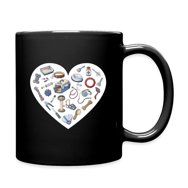 Veterinary Heart 11oz Black Mug-Full Color Mug | BestSub B11Q-I love Veterinary