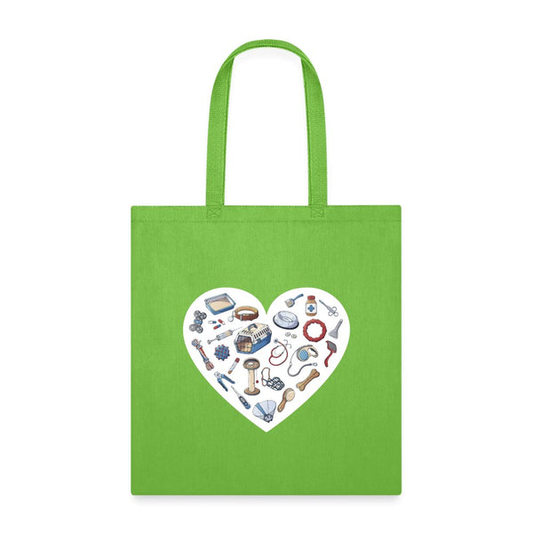 Veterinary Heart Cotton Tote Bag-Tote Bag | Q-Tees Q800-I love Veterinary