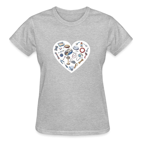 Veterinary Heart Gildan Ultra Cotton Ladies T-Shirt-Ultra Cotton Ladies T-Shirt | Gildan G200L-I love Veterinary