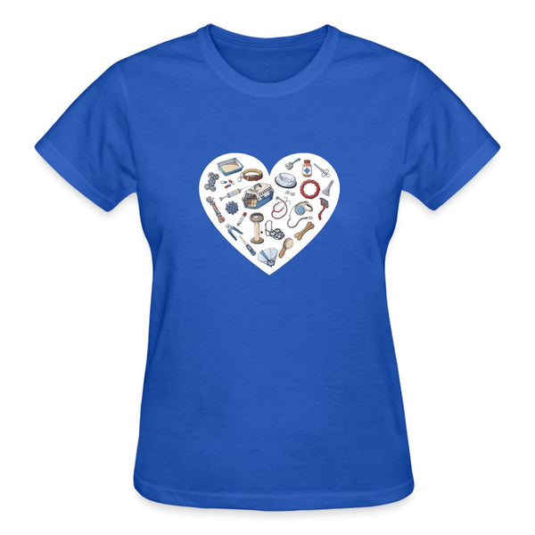 Veterinary Heart Gildan Ultra Cotton Ladies T-Shirt-Ultra Cotton Ladies T-Shirt | Gildan G200L-I love Veterinary
