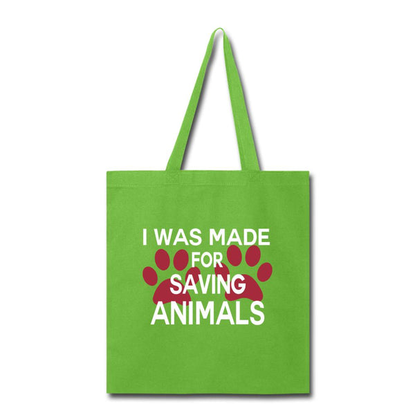 Veterinary - I was made for saving animals Cotton Tote Bag-Tote Bag | Q-Tees Q800-I love Veterinary