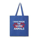 Veterinary - I was made for saving animals Cotton Tote Bag-Tote Bag | Q-Tees Q800-I love Veterinary