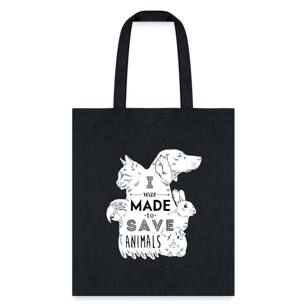 Veterinary - I was made to save animals White Cotton Tote Bag-Tote Bag | Q-Tees Q800-I love Veterinary