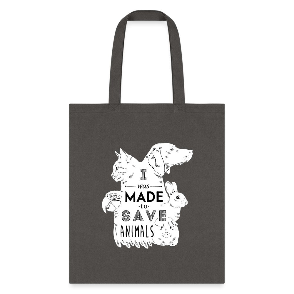 Veterinary - I was made to save animals White Cotton Tote Bag-Tote Bag | Q-Tees Q800-I love Veterinary