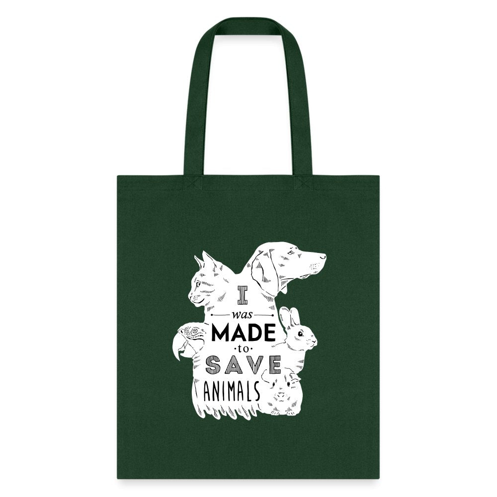 Veterinary - I was made to save animals White Cotton Tote Bag-Tote Bag | Q-Tees Q800-I love Veterinary