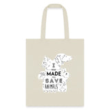 Veterinary - I was made to save animals White Cotton Tote Bag-Tote Bag | Q-Tees Q800-I love Veterinary