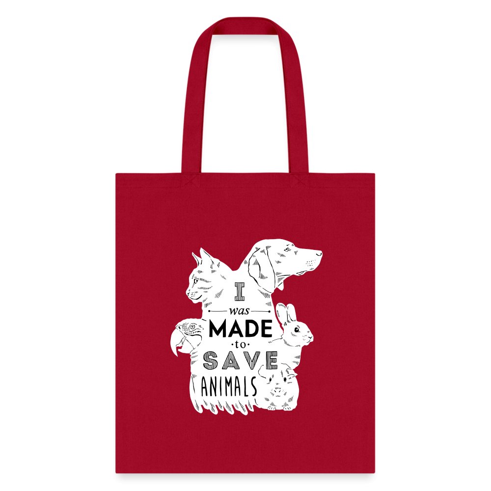 Veterinary - I was made to save animals White Cotton Tote Bag-Tote Bag | Q-Tees Q800-I love Veterinary