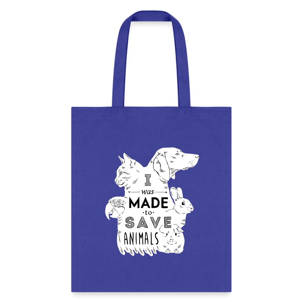 Veterinary - I was made to save animals White Cotton Tote Bag-Tote Bag | Q-Tees Q800-I love Veterinary