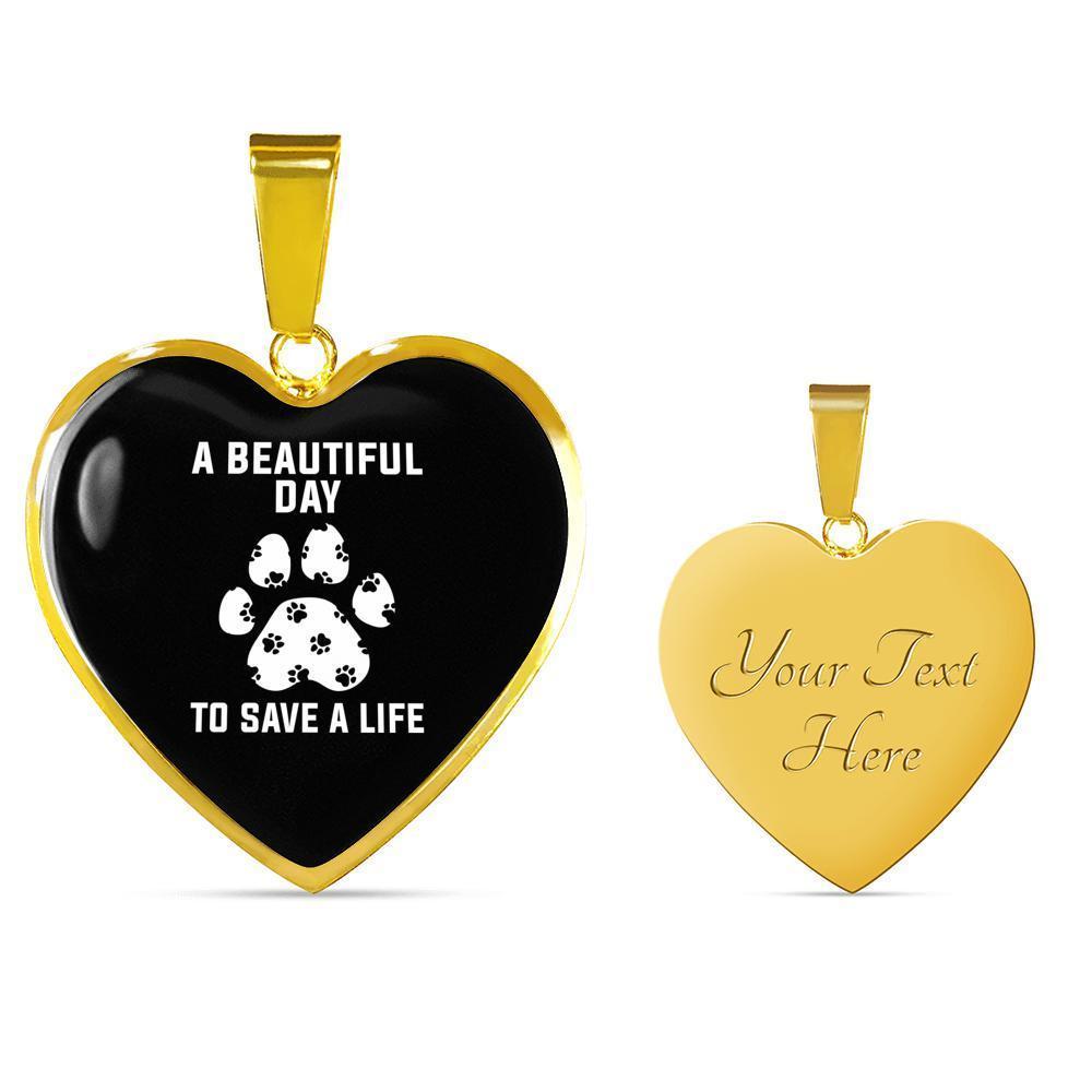 Veterinary Jewelry Gift Luxury Heart Necklace - A beautiful day to save a life-Necklace-I love Veterinary