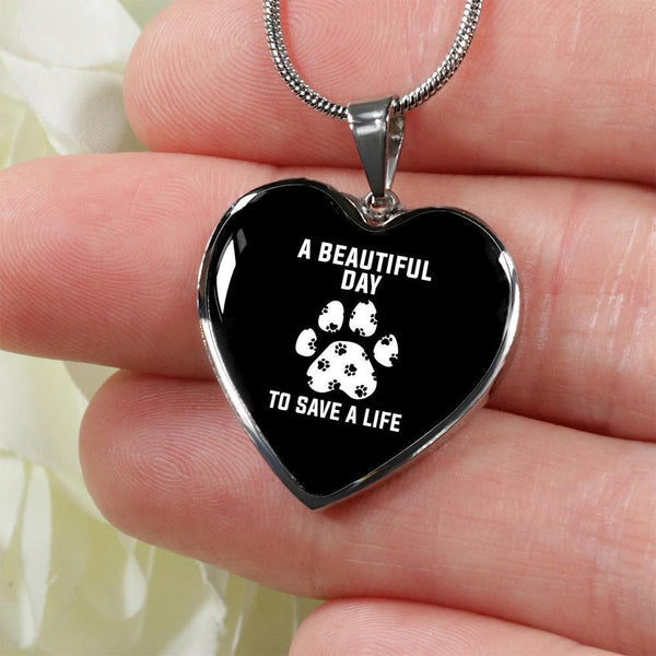 Veterinary Jewelry Gift Luxury Heart Necklace - A beautiful day to save a life-Necklace-I love Veterinary