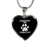 Veterinary Jewelry Gift Luxury Heart Necklace - A beautiful day to save a life-Necklace-I love Veterinary