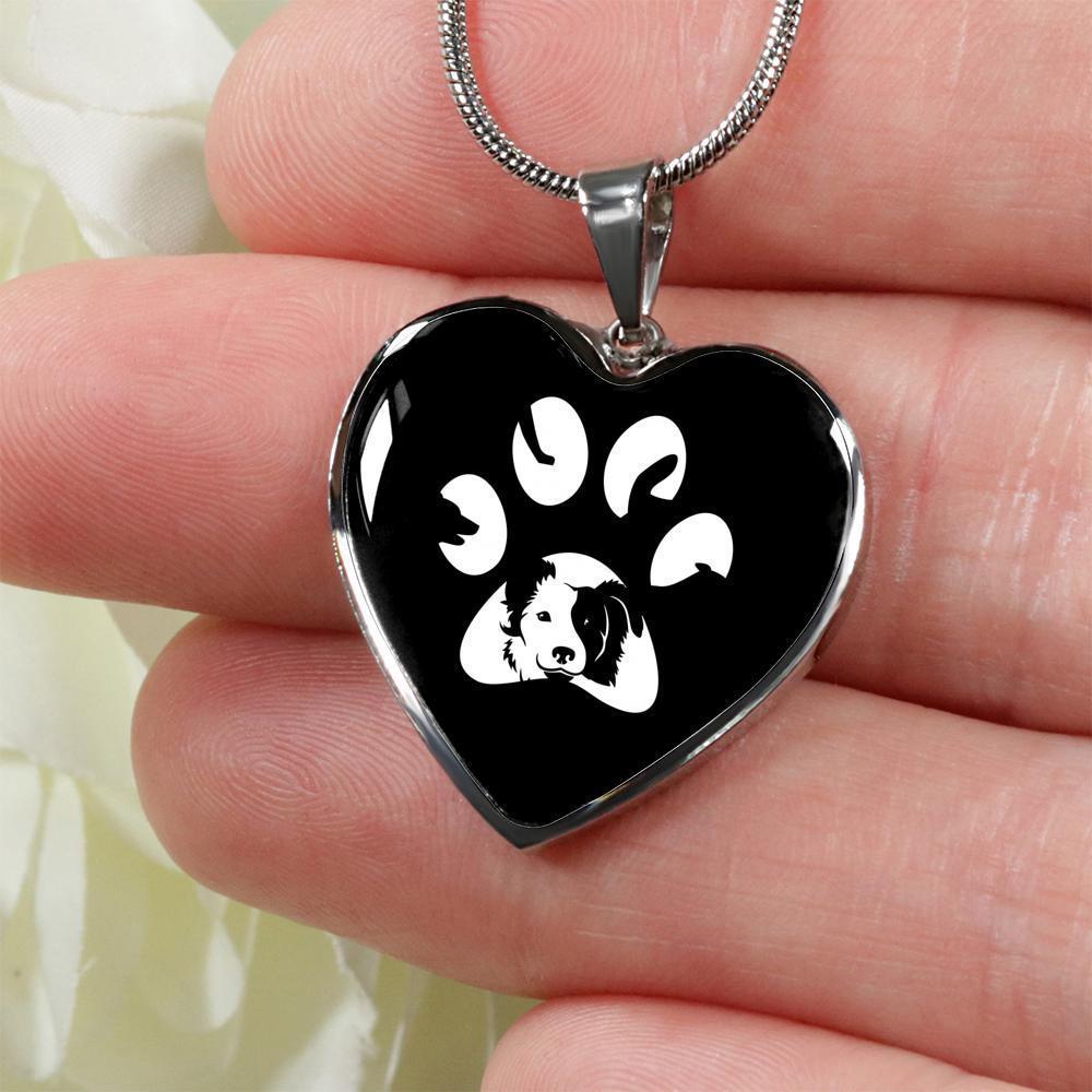 Veterinary Jewelry Gift Luxury Heart Necklace - Dog Pawprint-Necklace-I love Veterinary
