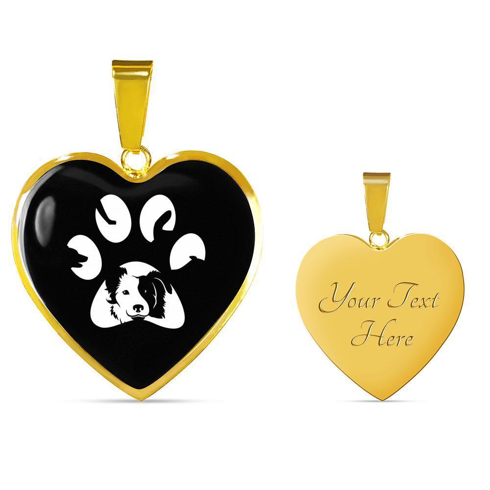 Veterinary Jewelry Gift Luxury Heart Necklace - Dog Pawprint-Necklace-I love Veterinary