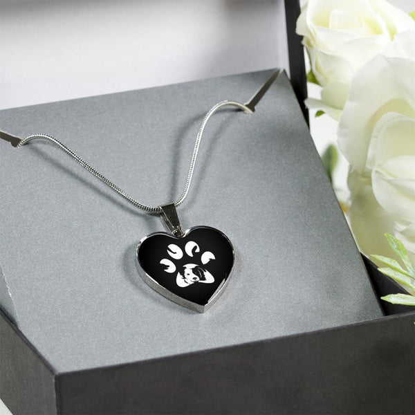 Veterinary Jewelry Gift Luxury Heart Necklace - Dog Pawprint-Necklace-I love Veterinary