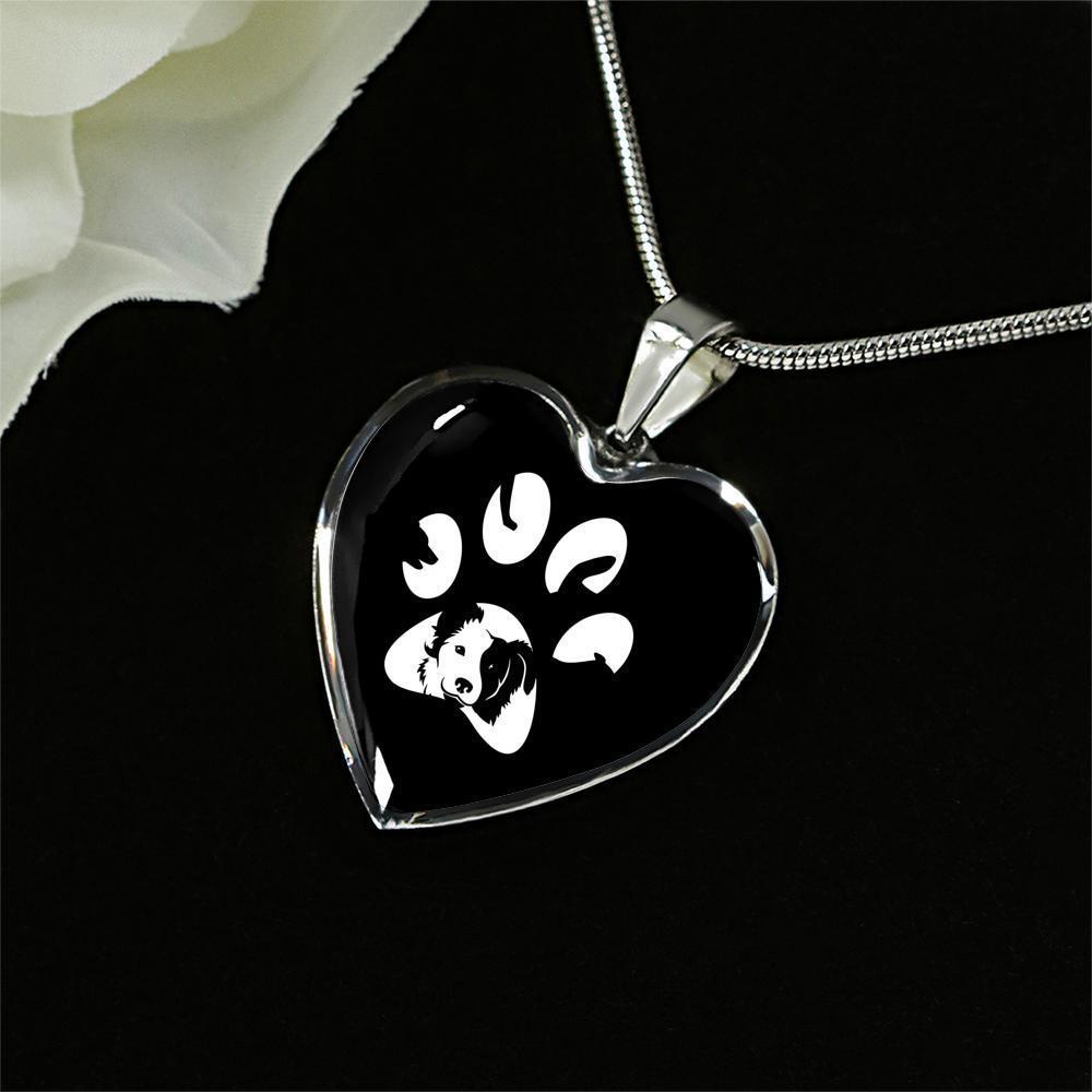 Veterinary Jewelry Gift Luxury Heart Necklace - Dog Pawprint-Necklace-I love Veterinary
