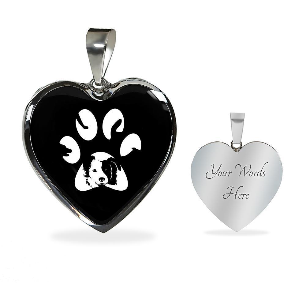 Veterinary Jewelry Gift Luxury Heart Necklace - Dog Pawprint-Necklace-I love Veterinary