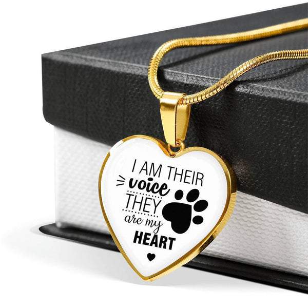 Veterinary Jewelry Gift Luxury Heart Necklace - I am their voice-Necklace-I love Veterinary