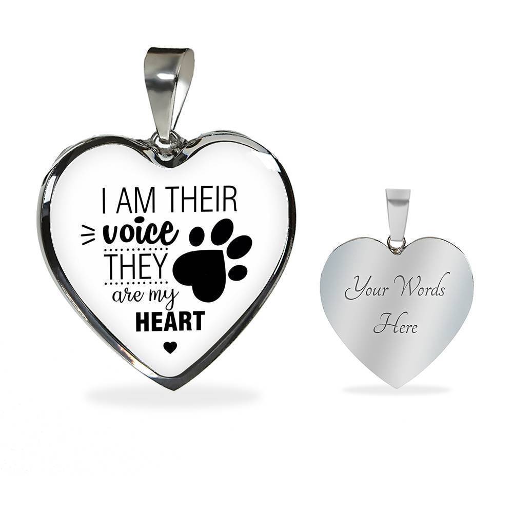 Veterinary Jewelry Gift Luxury Heart Necklace - I am their voice-Necklace-I love Veterinary