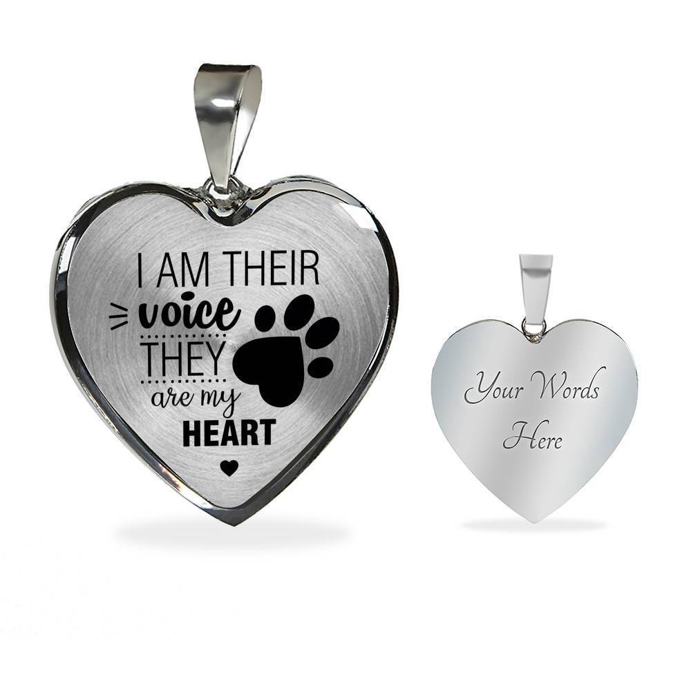 Veterinary Jewelry Gift Luxury Heart Necklace - I am their voice-Necklace-I love Veterinary