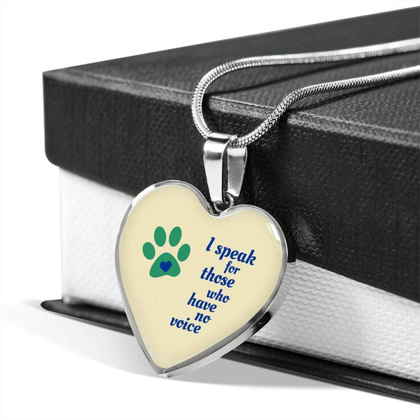 Veterinary Jewelry Gift Luxury Heart Necklace - I speak for those who have no voice-Necklace-I love Veterinary