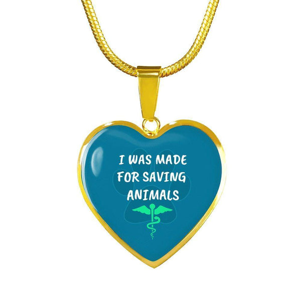 Veterinary Jewelry Gift Luxury Heart Necklace - I was made for saving animals-Necklace-I love Veterinary