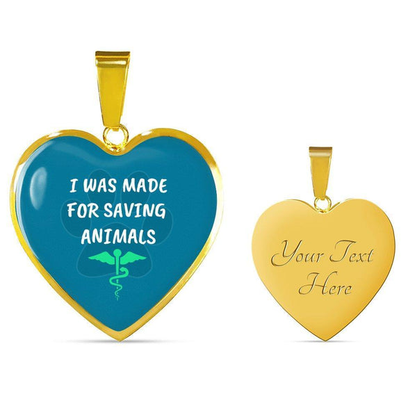 Veterinary Jewelry Gift Luxury Heart Necklace - I was made for saving animals-Necklace-I love Veterinary