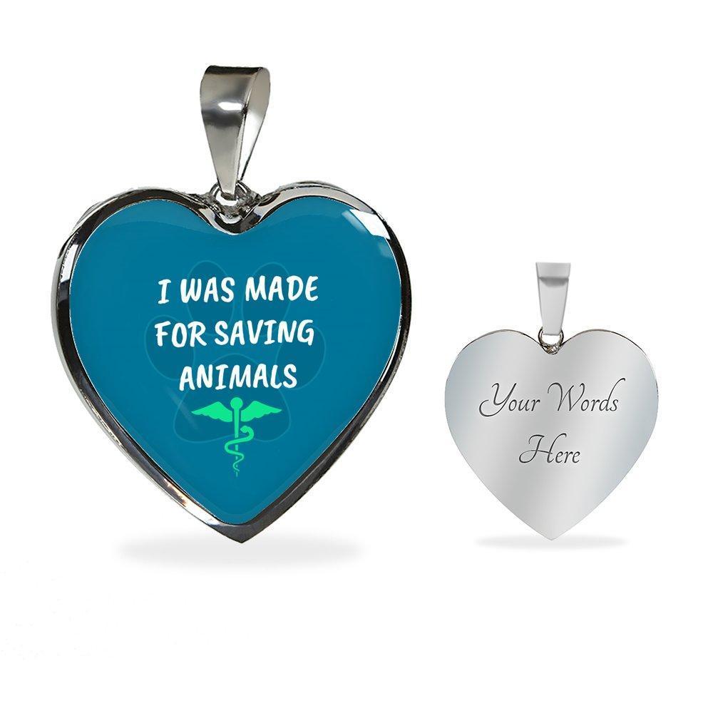 Veterinary Jewelry Gift Luxury Heart Necklace - I was made for saving animals-Necklace-I love Veterinary