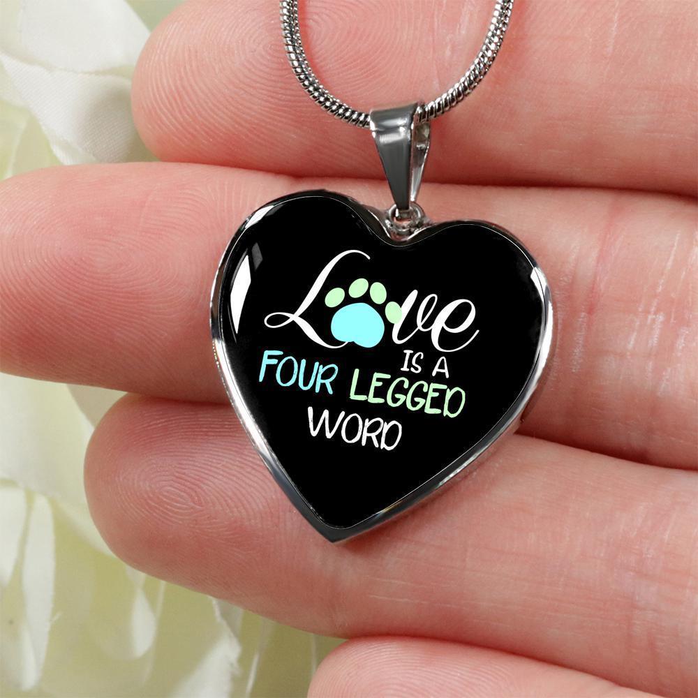 Veterinary Jewelry Gift Luxury Heart Necklace - Love is four legged word-Necklace-I love Veterinary