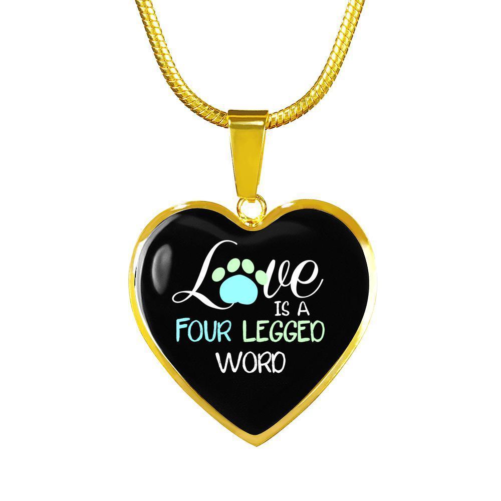 Veterinary Jewelry Gift Luxury Heart Necklace - Love is four legged word-Necklace-I love Veterinary