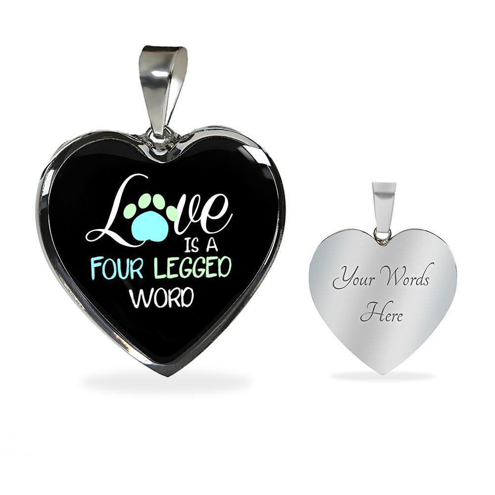 Veterinary Jewelry Gift Luxury Heart Necklace - Love is four legged word-Necklace-I love Veterinary