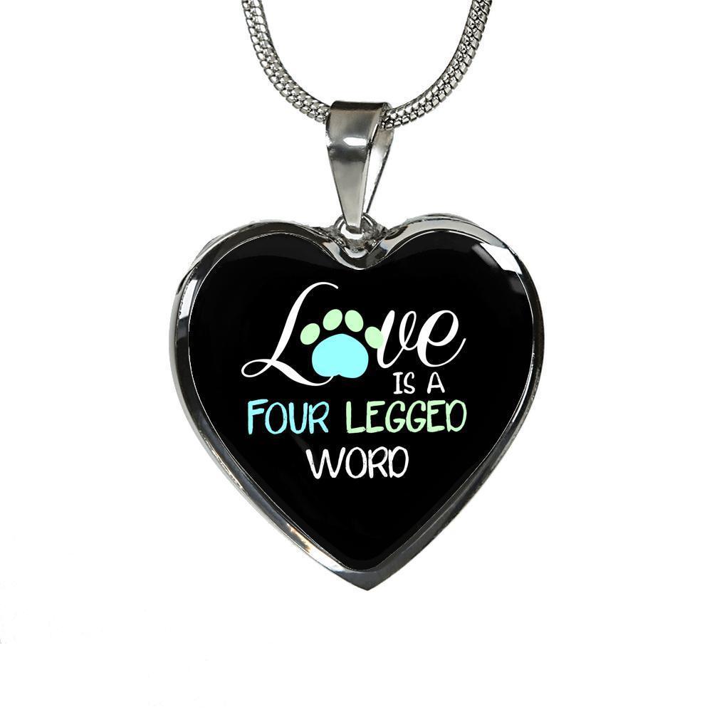 Veterinary Jewelry Gift Luxury Heart Necklace - Love is four legged word-Necklace-I love Veterinary