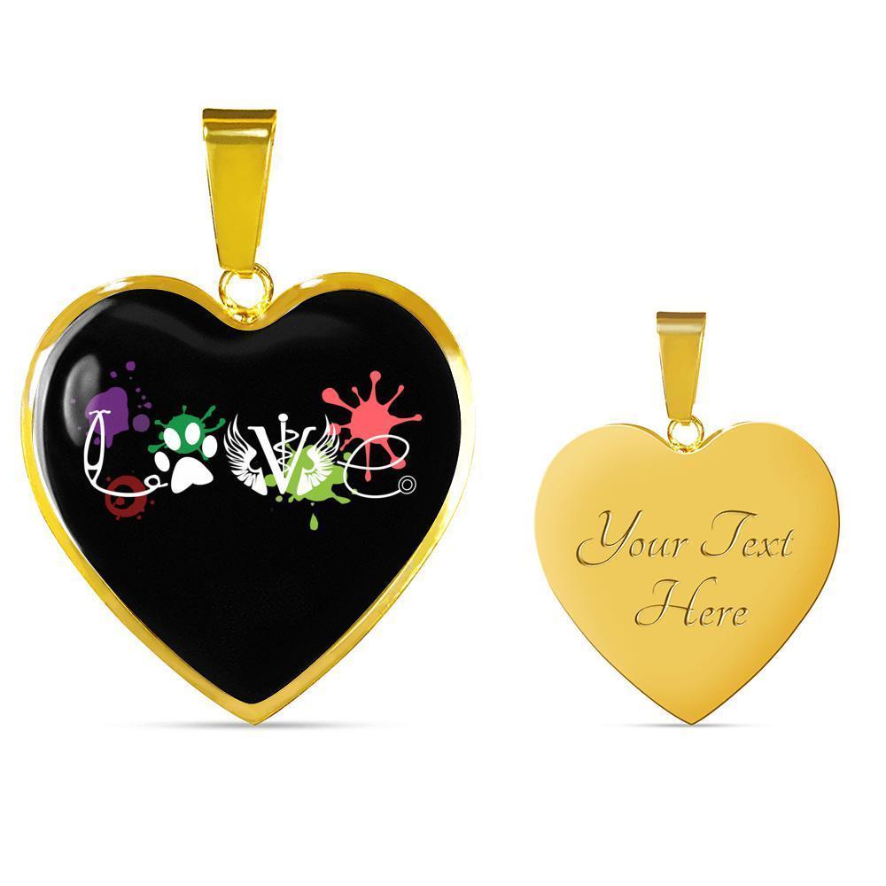 Veterinary Jewelry Gift Luxury Heart Necklace - LOVE Veterinary Medicine-Necklace-I love Veterinary