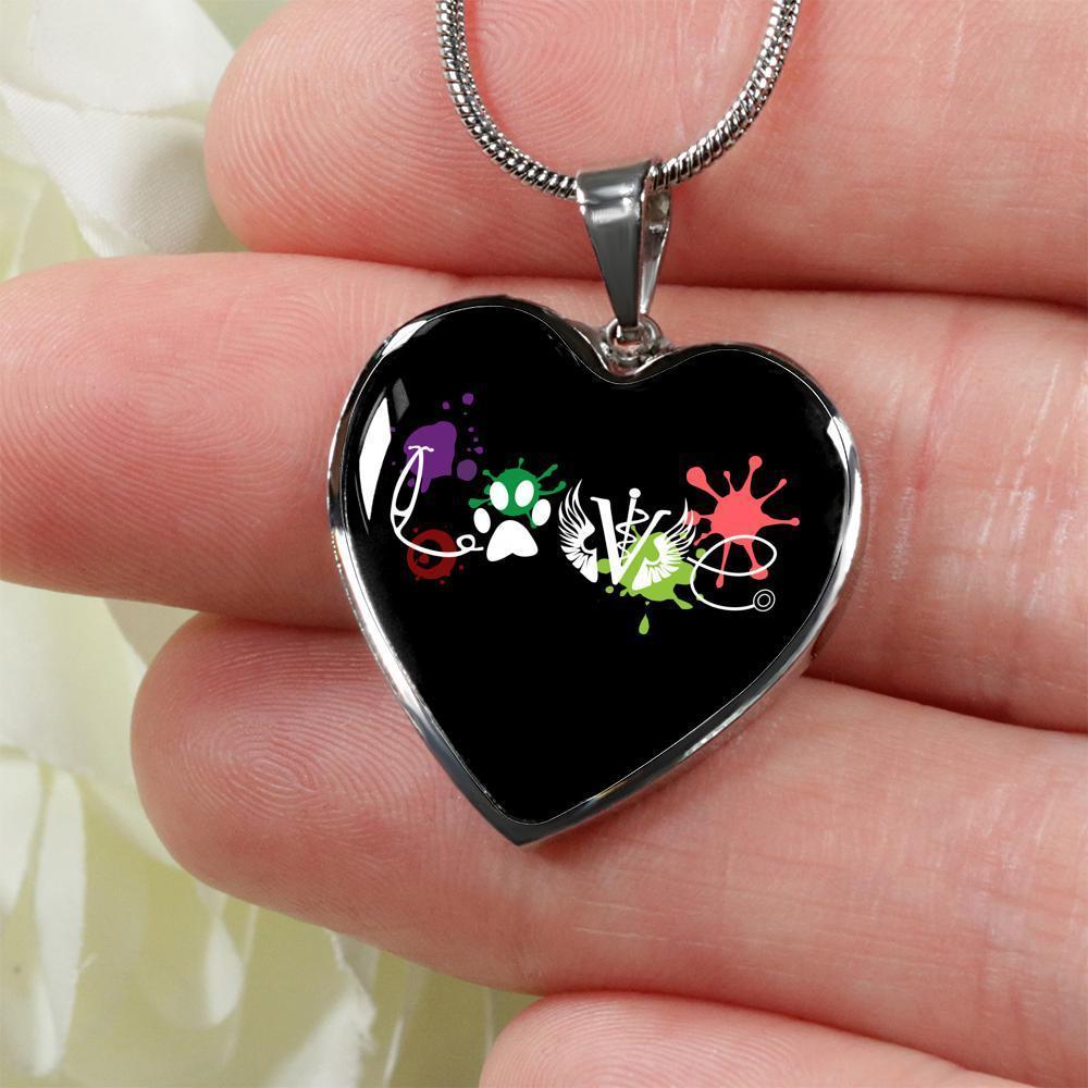 Veterinary Jewelry Gift Luxury Heart Necklace - LOVE Veterinary Medicine-Necklace-I love Veterinary