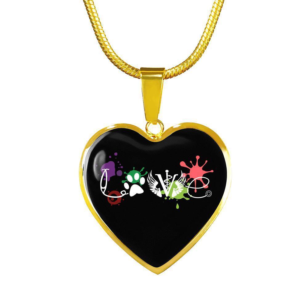 Veterinary Jewelry Gift Luxury Heart Necklace - LOVE Veterinary Medicine-Necklace-I love Veterinary
