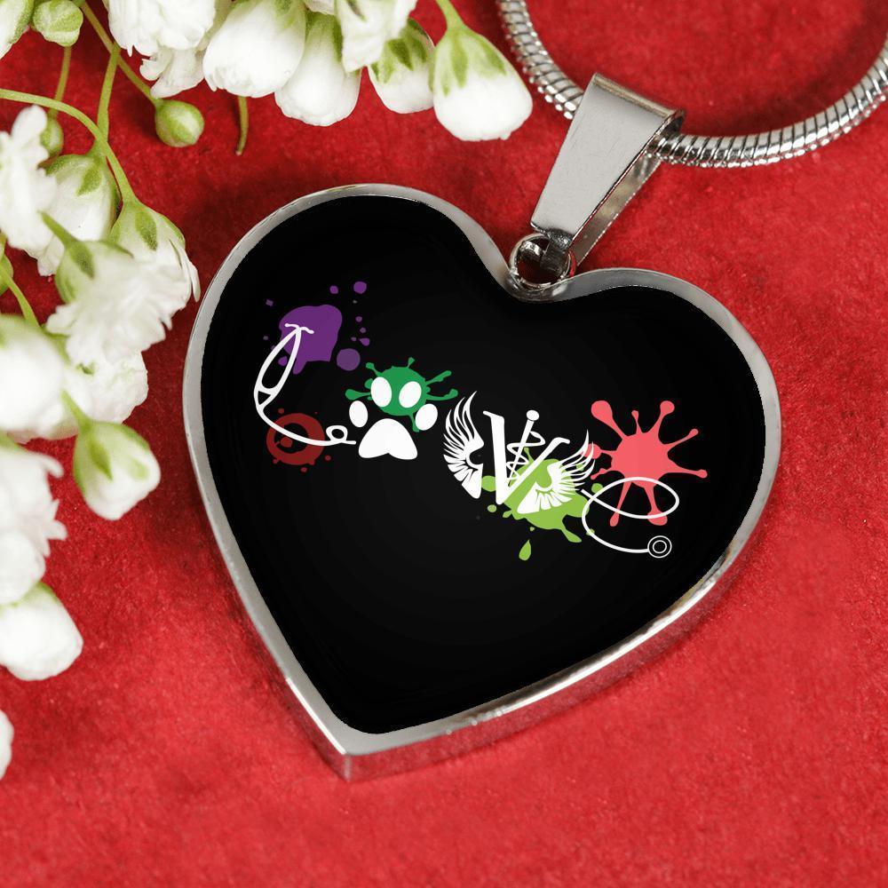 Veterinary Jewelry Gift Luxury Heart Necklace - LOVE Veterinary Medicine-Necklace-I love Veterinary