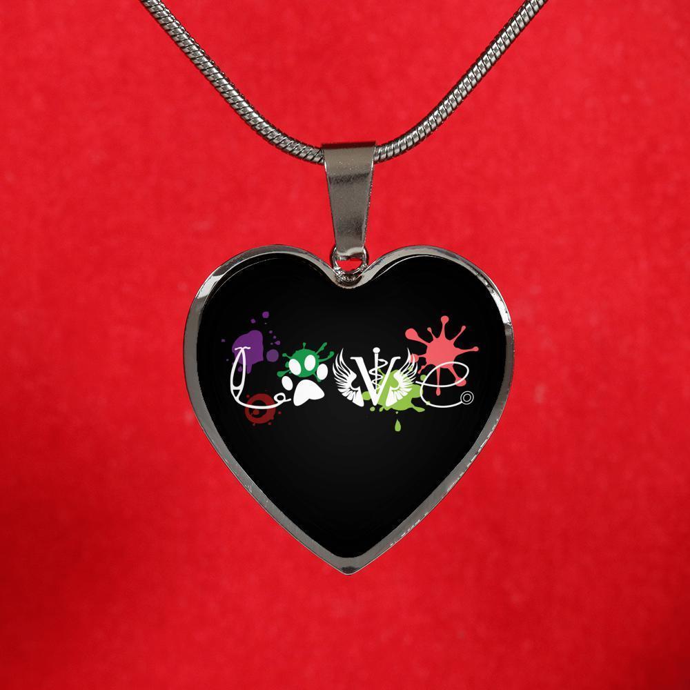 Veterinary Jewelry Gift Luxury Heart Necklace - LOVE Veterinary Medicine-Necklace-I love Veterinary