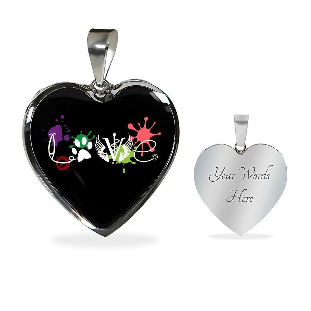 Veterinary Jewelry Gift Luxury Heart Necklace - LOVE Veterinary Medicine-Necklace-I love Veterinary