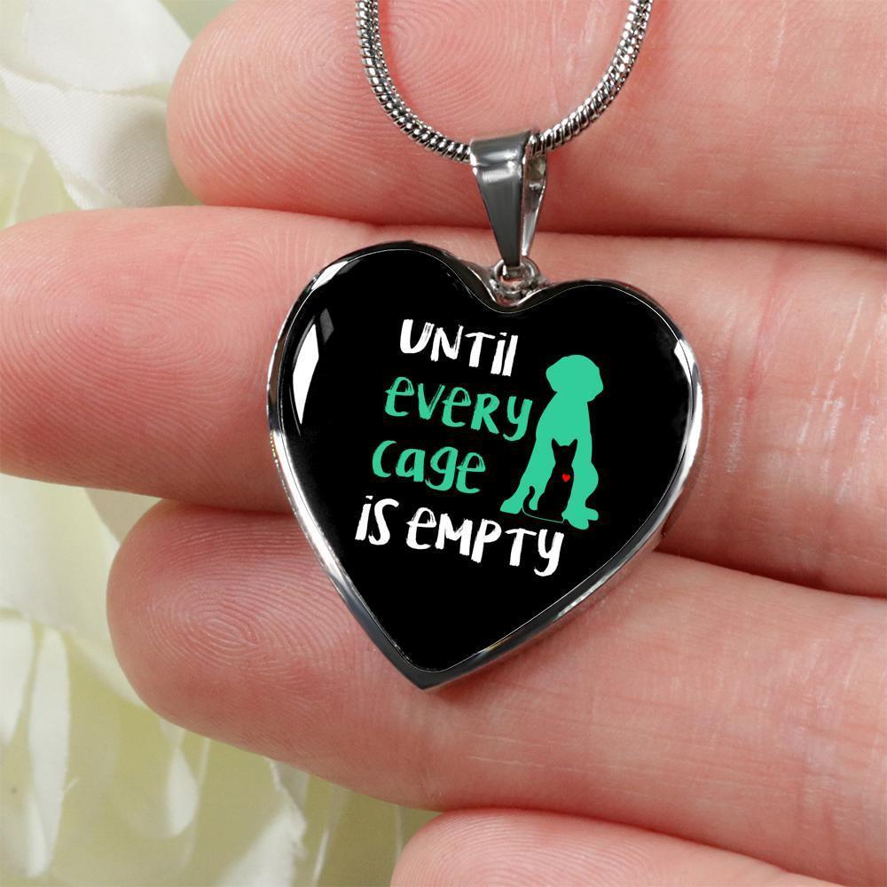Veterinary Jewelry Gift Luxury Heart Necklace - Until every cage is empty-Necklace-I love Veterinary