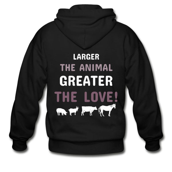 Veterinary - Larger the animal- Greater the love! Unisex Zip Hoodie-Heavy Blend Adult Zip Hoodie | Gildan G18600-I love Veterinary