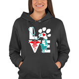 Veterinary Love Dog and Cat Unisex Hoodie-Men's Hoodie | Hanes P170-I love Veterinary