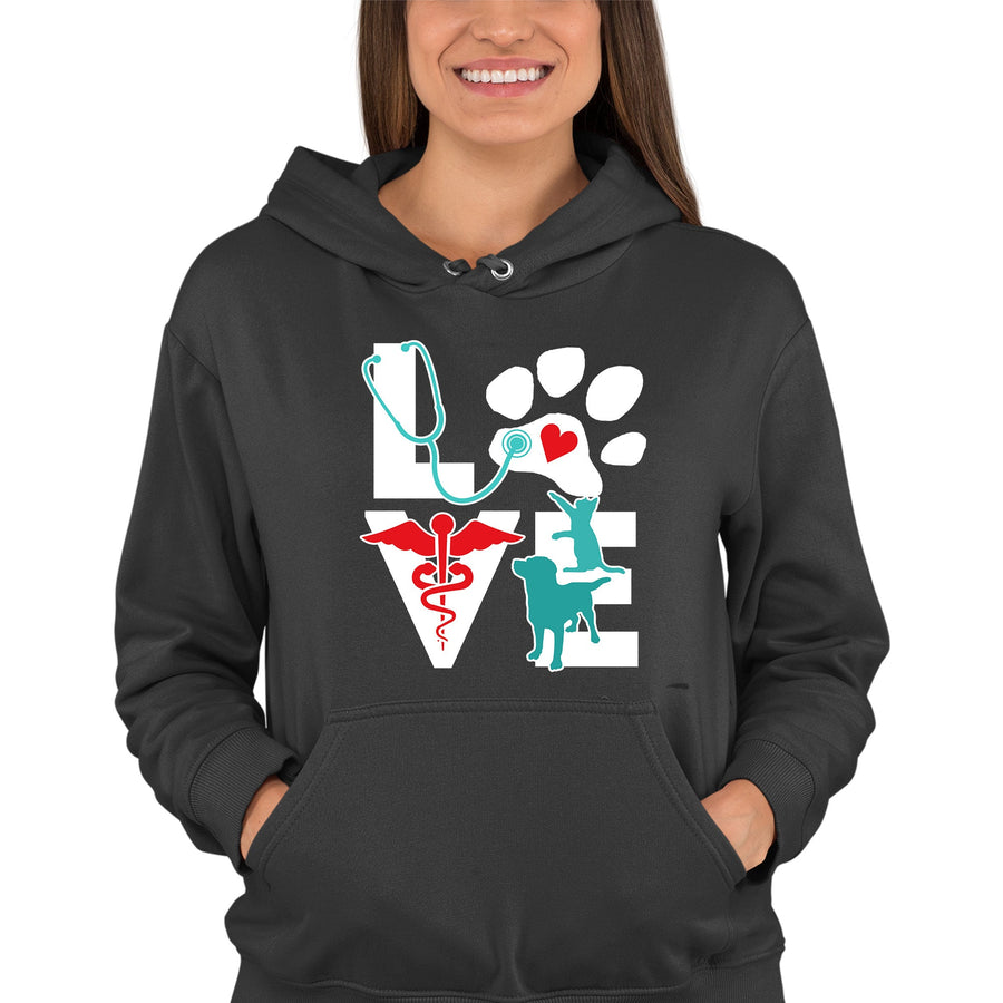 Veterinary Love Dog and Cat Unisex Hoodie-Men's Hoodie-I love Veterinary