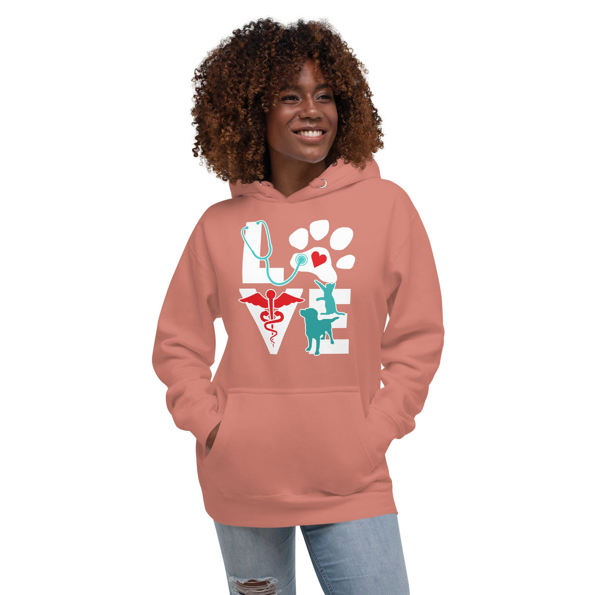 Veterinary Love Dog and Cat Unisex Premium Hoodie-Premium Unisex Hoodie-I love Veterinary