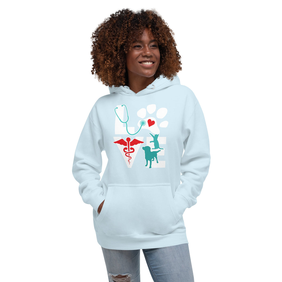 Veterinary Love Dog and Cat Unisex Premium Hoodie-Premium Unisex Hoodie-I love Veterinary