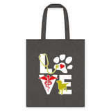 Veterinary - Love dog Cotton Tote Bag-Tote Bag | Q-Tees Q800-I love Veterinary