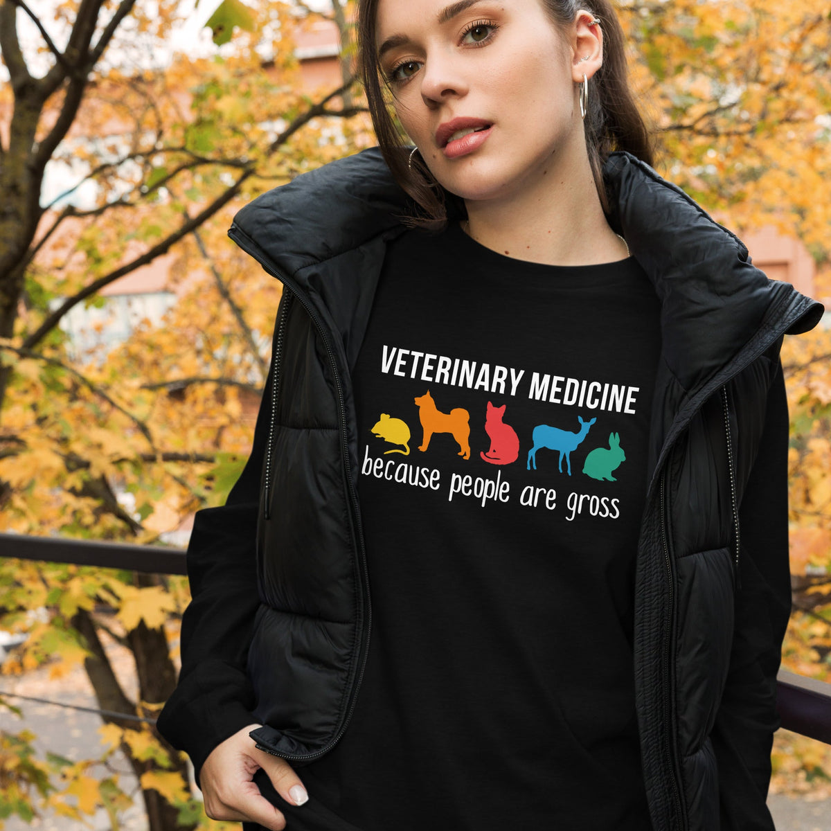 Veterinary Medicine because people are gross Unisex Long Sleeve Tee-Unisex Long Sleeve Shirt | Bella + Canvas 3501-I love Veterinary