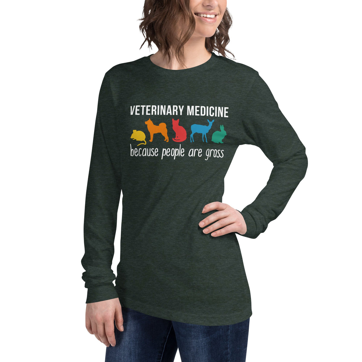 Veterinary Medicine because people are gross Unisex Long Sleeve Tee-Unisex Long Sleeve Shirt | Bella + Canvas 3501-I love Veterinary